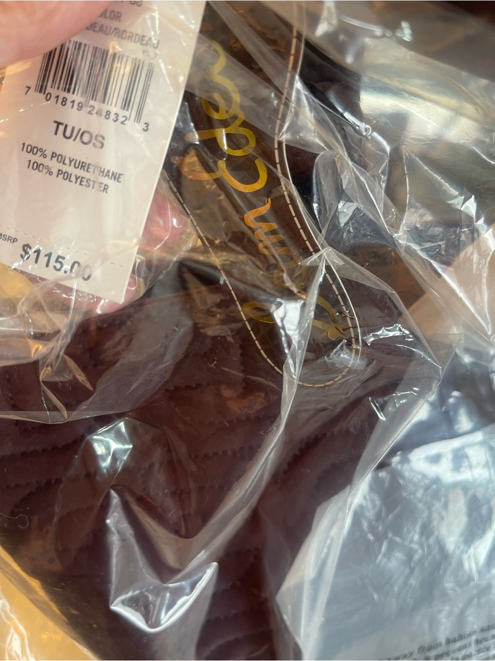 NWT sam Edelman ethyl top zip medium east west tote bag color Bordeaux - Picture 11 of 11